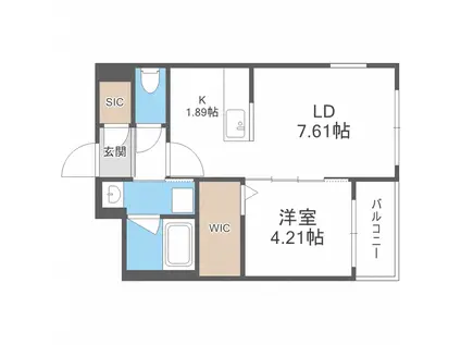 グランドサクセスルッソ(1LDK/4階)の間取り写真