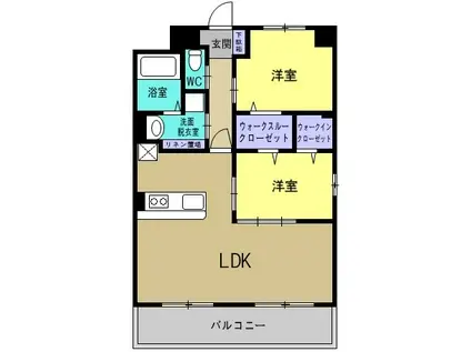 グランディールはませんII(2LDK/3階)の間取り写真