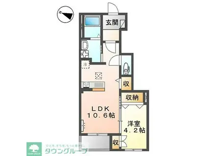 アジュール(1LDK/1階)の間取り写真