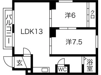パレスシャレム37(2LDK/2階)の間取り写真