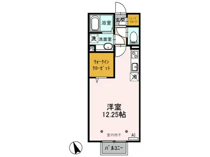 セゾン ド ジャルダン(ワンルーム/1階)の間取り写真