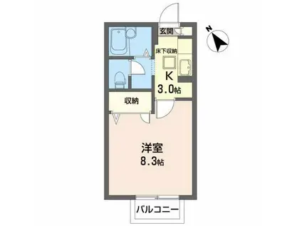 ディアス・グリーンヒル(1K/1階)の間取り写真