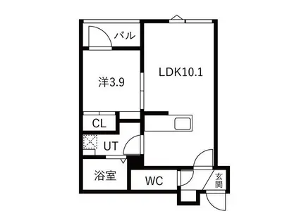 イー・エフ千歳駅(1LDK/3階)の間取り写真