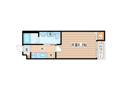 BRIX仙台長町(1K/3階)の間取り写真