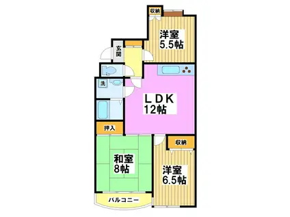マリオンつつじヶ丘弊社専任物件(3LDK/2階)の間取り写真