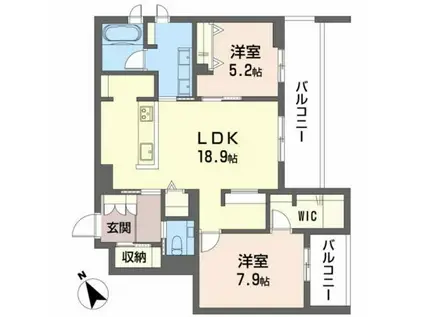 MONOLITH(2LDK/4階)の間取り写真