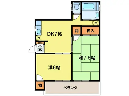 小林第1ビル(2DK/5階)の間取り写真