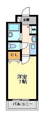 YKハイツ相生町(1K/5階)の間取り写真