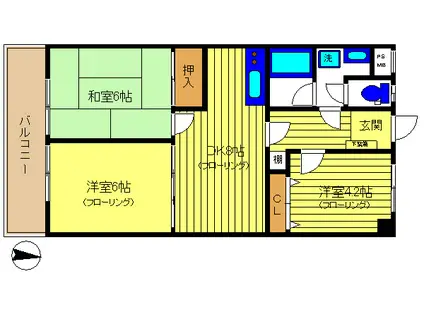 A-3020(3DK/3階)の間取り写真