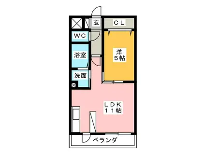 SPACIA(1LDK/1階)の間取り写真