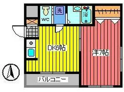 プリーマ(1DK/2階)の間取り写真