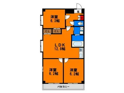 アメニティ21(3LDK/2階)の間取り写真