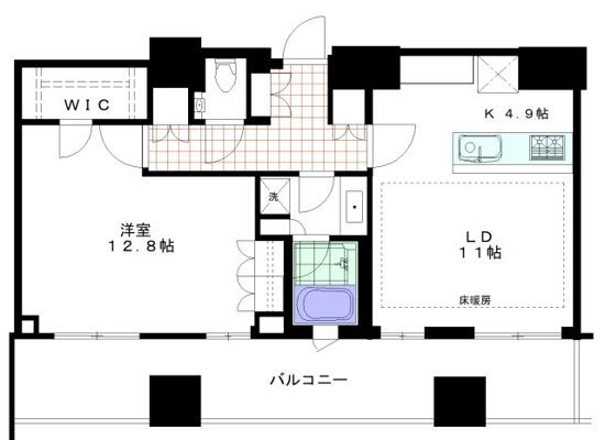 ブランズ渋谷桜丘(1LDK/21階)の間取り写真