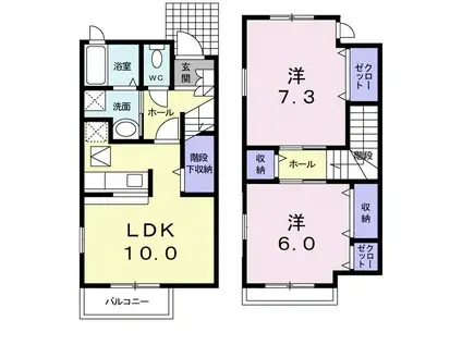 ラ フォレスタI(2LDK/1階)の間取り写真