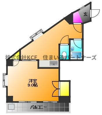 フラワーガーデン(1K/2階)の間取り写真