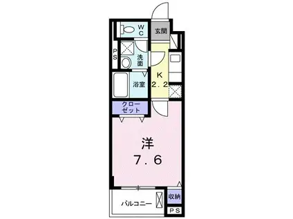 クレセントII(1K/3階)の間取り写真