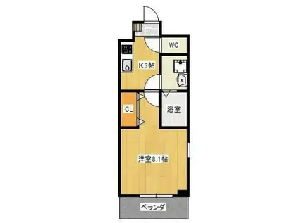 LAPIS LAZULI(1K/6階)の間取り写真