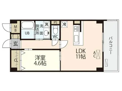 ARC REVEUR(1LDK/3階)の間取り写真