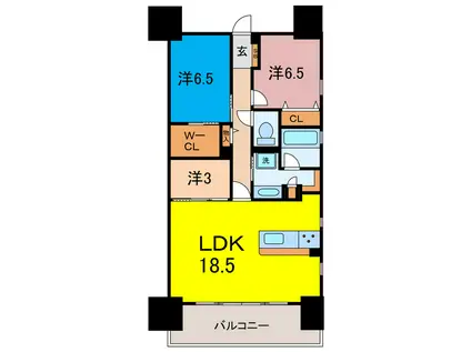 サーパス熊谷星川通(2SLDK/5階)の間取り写真
