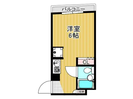 共立マンション(ワンルーム/3階)の間取り写真