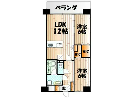 コンプレート金田(2LDK/5階)の間取り写真