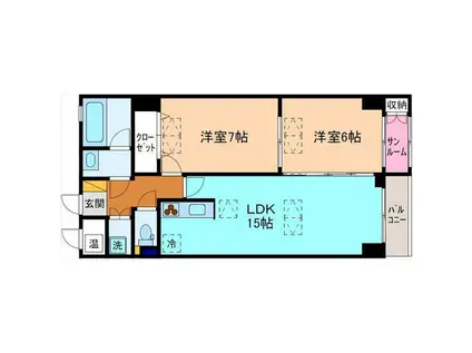 ヴィラ昌永町(2LDK/2階)の間取り写真