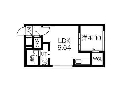 ENCHANTE サウス6(1LDK/4階)の間取り写真