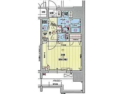 プレサンス丸の内雅風(1K/3階)の間取り写真