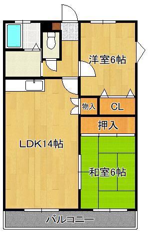 エル・スール湯川(2LDK/2階)の間取り写真