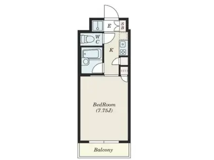 エスフォート八王子(1K/2階)の間取り写真