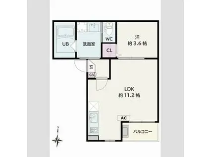 JACK HIGASHINAKAJIMAI(1LDK/3階)の間取り写真