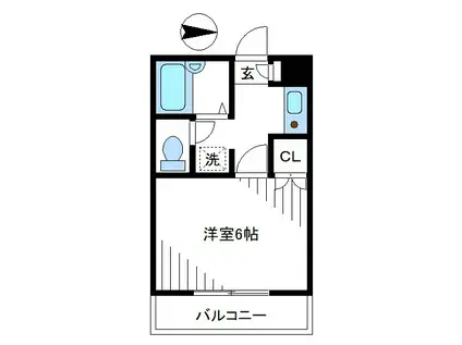 メゾンクレール(1K/2階)の間取り写真