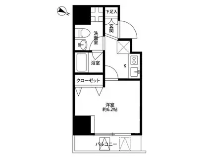 プレール・ドゥーク板橋本町II(1K/3階)の間取り写真