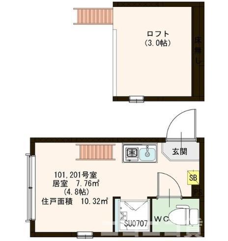 STAGE池袋本町(ワンルーム/2階)の間取り写真