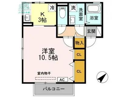 モナリエ久美(1K/2階)の間取り写真