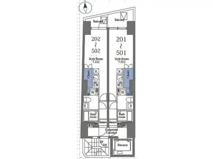 アネックス五番館(1LDK/2階)の間取り写真