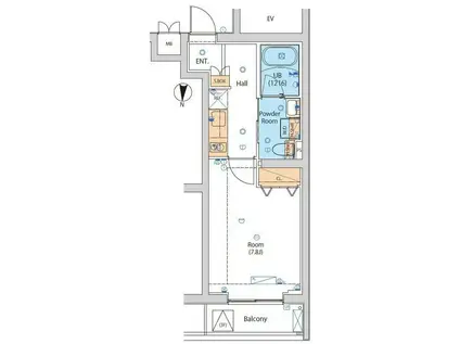 エストゥルース小竹向原(1K/1階)の間取り写真