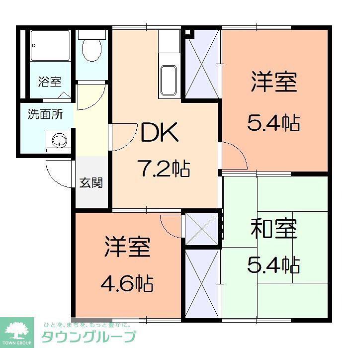サンハイム I(3DK/1階)の間取り写真