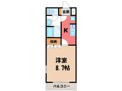 グランチェスタ恵(1K/1階)の間取り写真