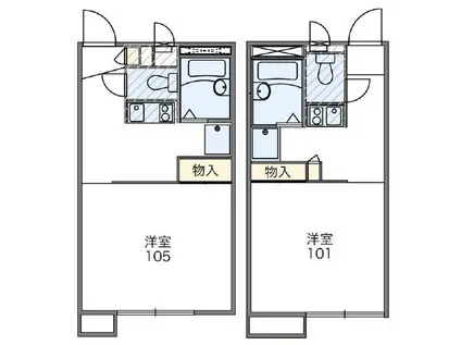 レオパレス 詩(1K/1階)の間取り写真