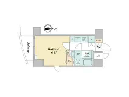 アジールコート西新宿(1K/4階)の間取り写真