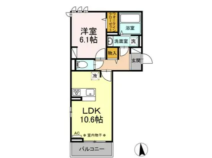 クレール(1LDK/3階)の間取り写真