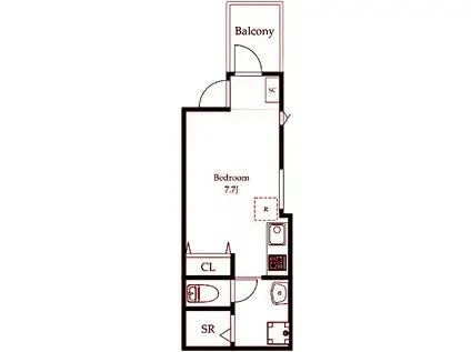 サウスERN APARTMENT 星川(ワンルーム/3階)の間取り写真