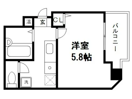 ヴィラさわだ(1K/5階)の間取り写真