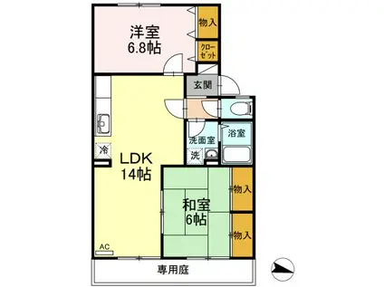 セジュール細馬(2LDK/1階)の間取り写真