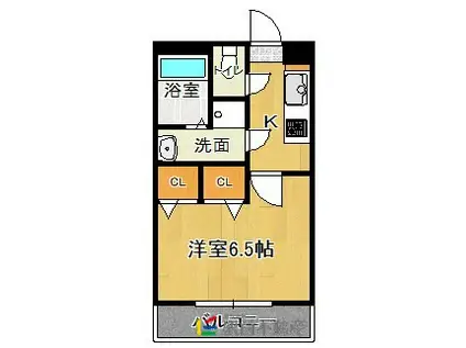 アースフレンドリー大濠(1K/9階)の間取り写真