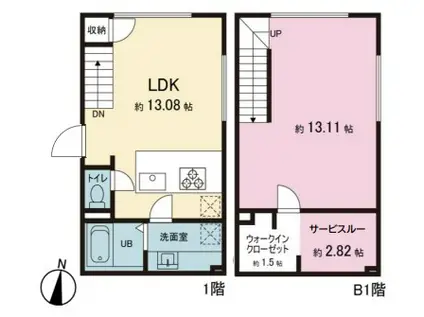 TRIAS126(2LDK/1階)の間取り写真