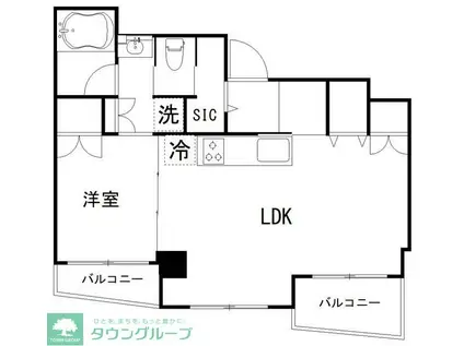 上井草マンション(1LDK/4階)の間取り写真