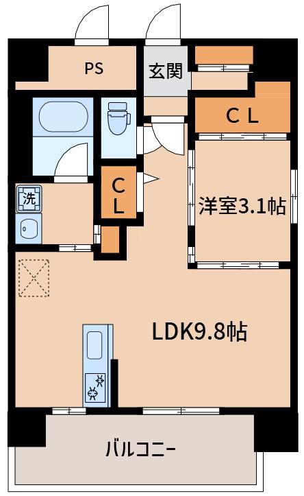 エル・セレーノ新大阪北(1LDK/8階)の間取り写真