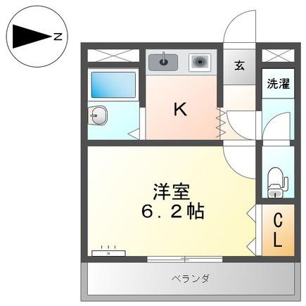 メゾンあさひ(1K/1階)の間取り写真